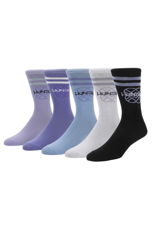 KPop Demon Hunters Huntr/X Logo 5-Pair Pack Casual Crew Socks