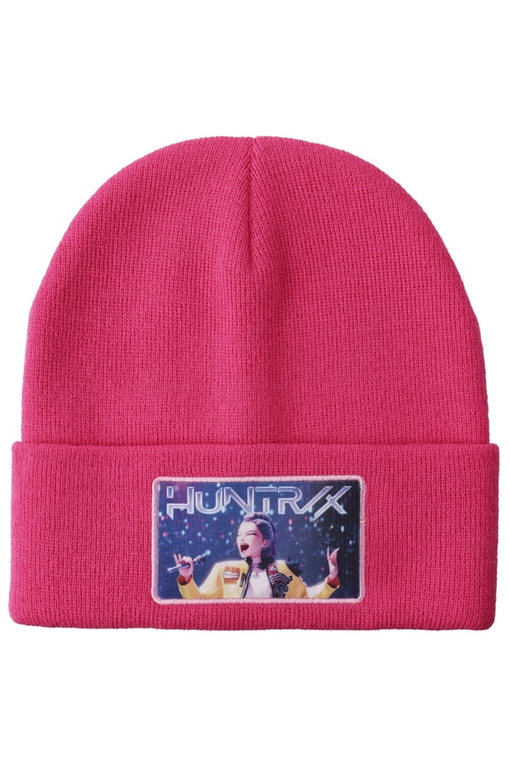 KPop Demon Hunters Huntr/x Hot Pink Cuff Knit Beanie