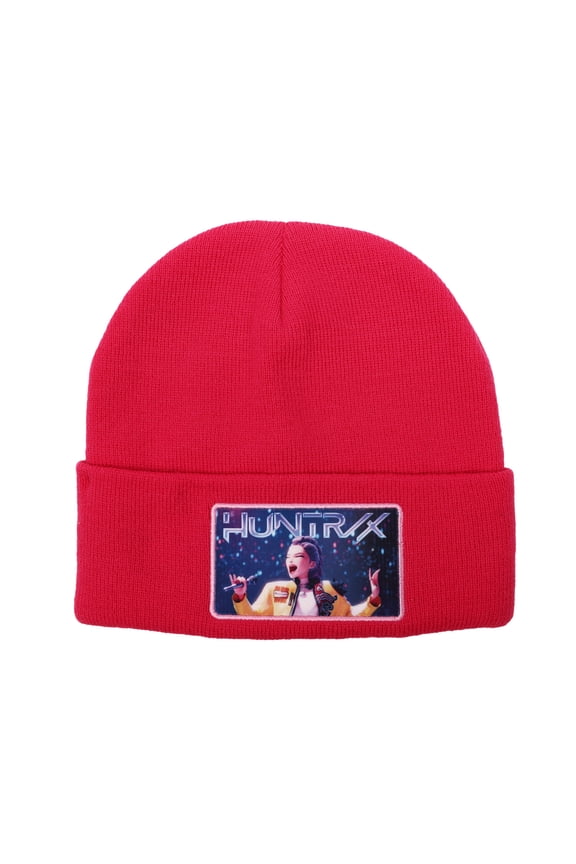 KPop Demon Hunters Huntr/x Hot Pink Cuff Knit Beanie
