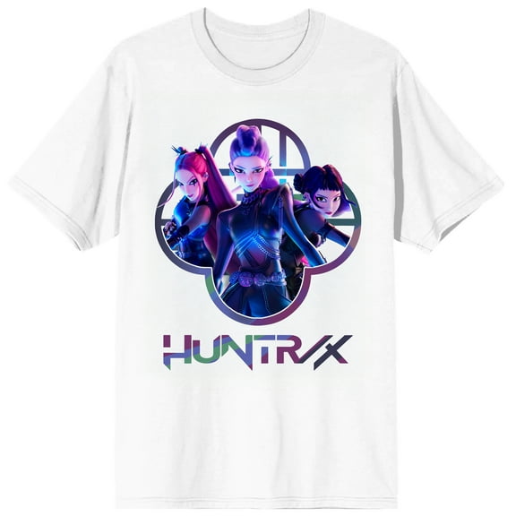 KPop Demon Hunters Huntrix Color Logo on White Short Sleeve Adult T Shirt - 5XL