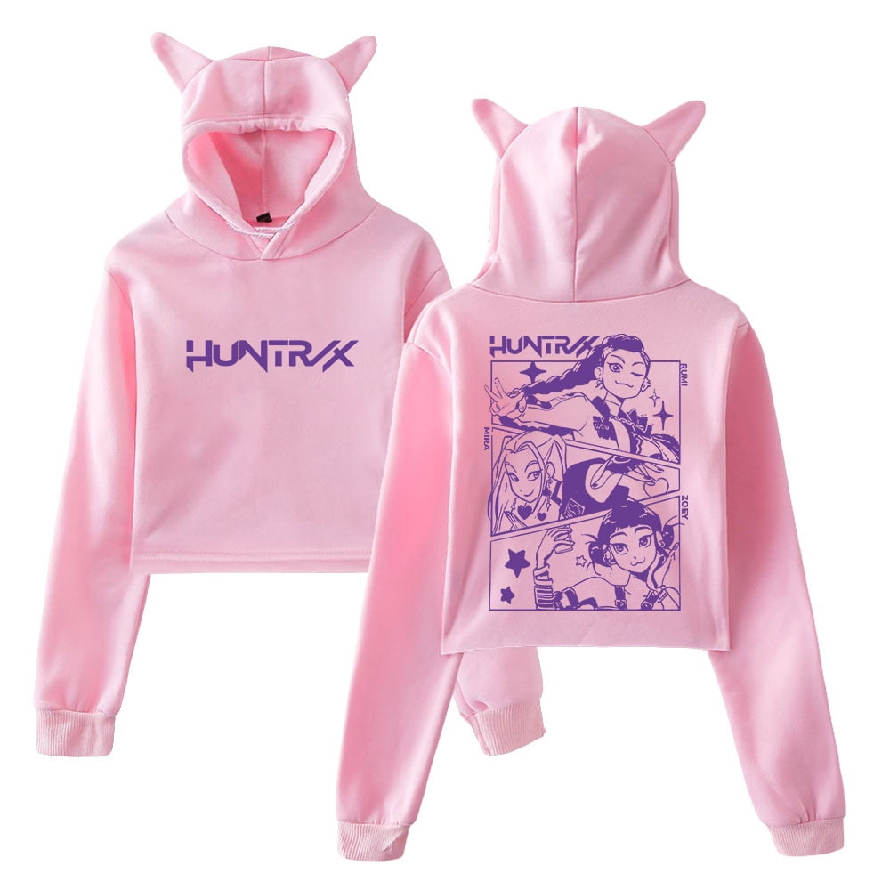 SaiDeng Huntrix Kpop Hoodie Crop & Jogging Pour Filles – Ensemble Streetwear Anime Confortable Fans K-Pop