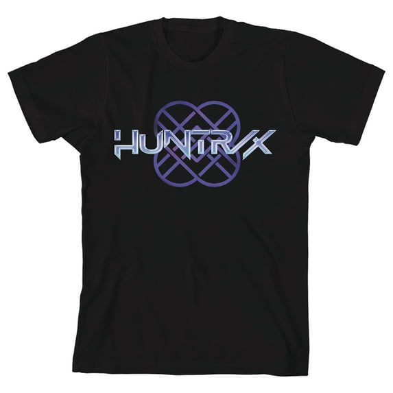 KPop Demon Hunters Huntrix Logo on Black Short Sleeve Kids