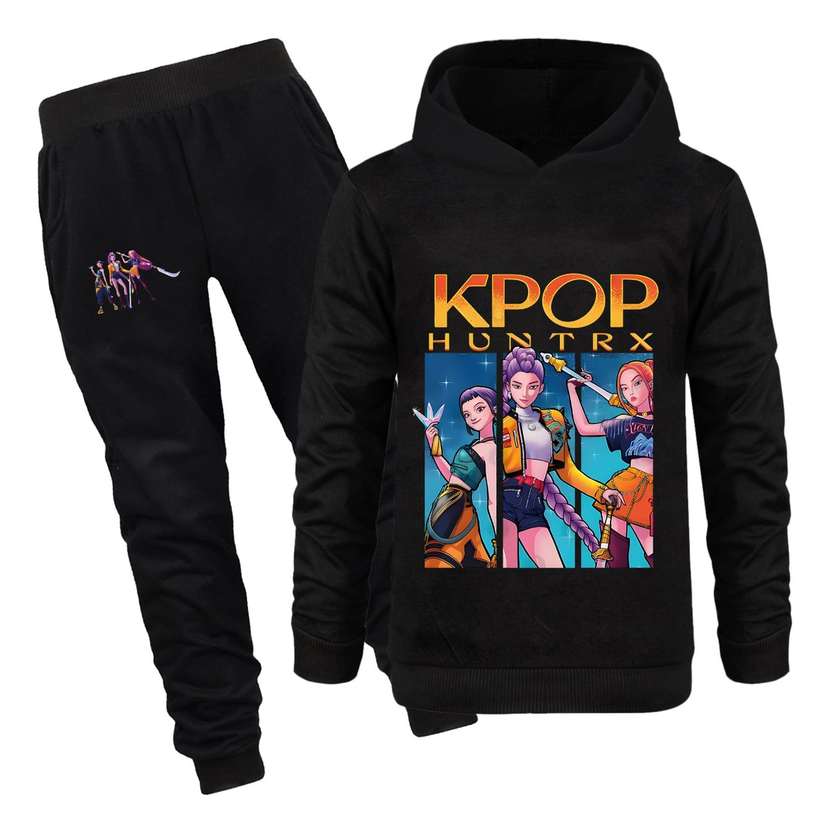 Kpop Fashion Mädchen SaiDeng Huntrix Kpop Hoodie Set - Coole Anime Streetwear Für Mädchen & Teens Demon Hunters Pullover Kpop Fashion Mädchen SaiDeng Huntrix Kpop Hoodie Set - Coole Anime Streetwear Für Mädchen & Teens Demon Hunters Pullover