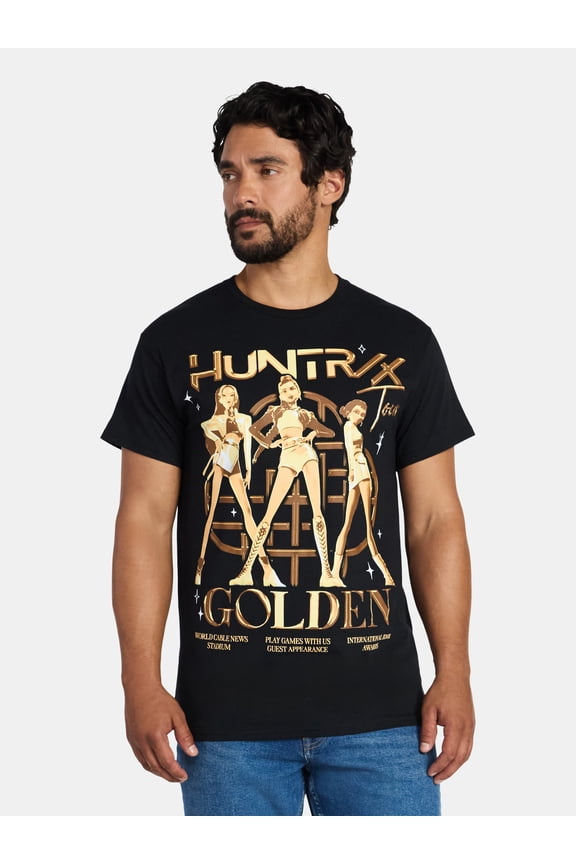 Netflix KPop Demon Hunters Men's and Big Men's Cotton Graphic Tee, Sizes S-3XL
