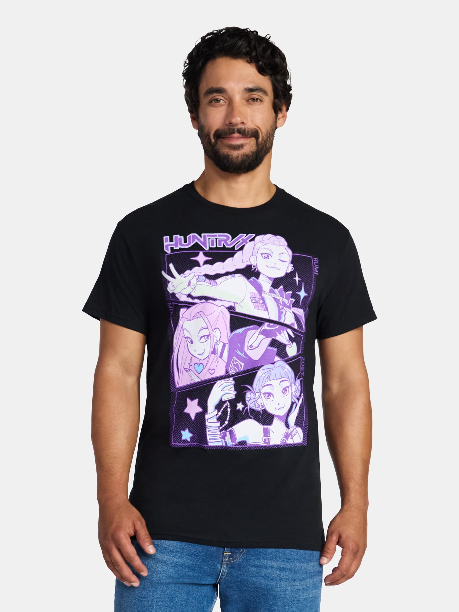 Netflix KPop Demon Hunters Men's and Big Men's Cotton Graphic Tee