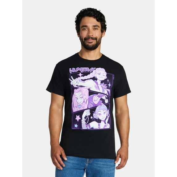 Netflix KPop Demon Hunters Men's and Big Men's Cotton Graphic Tee, Sizes S-3XL