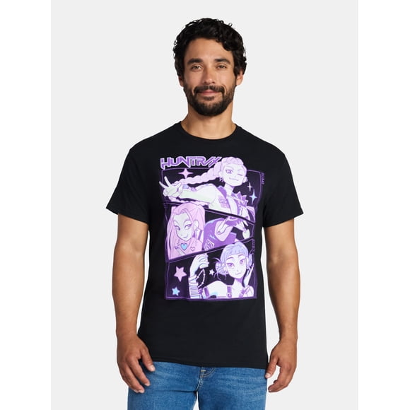 Netflix KPop Demon Hunters Men's and Big Men's Cotton Graphic Tee, Sizes S-3XL