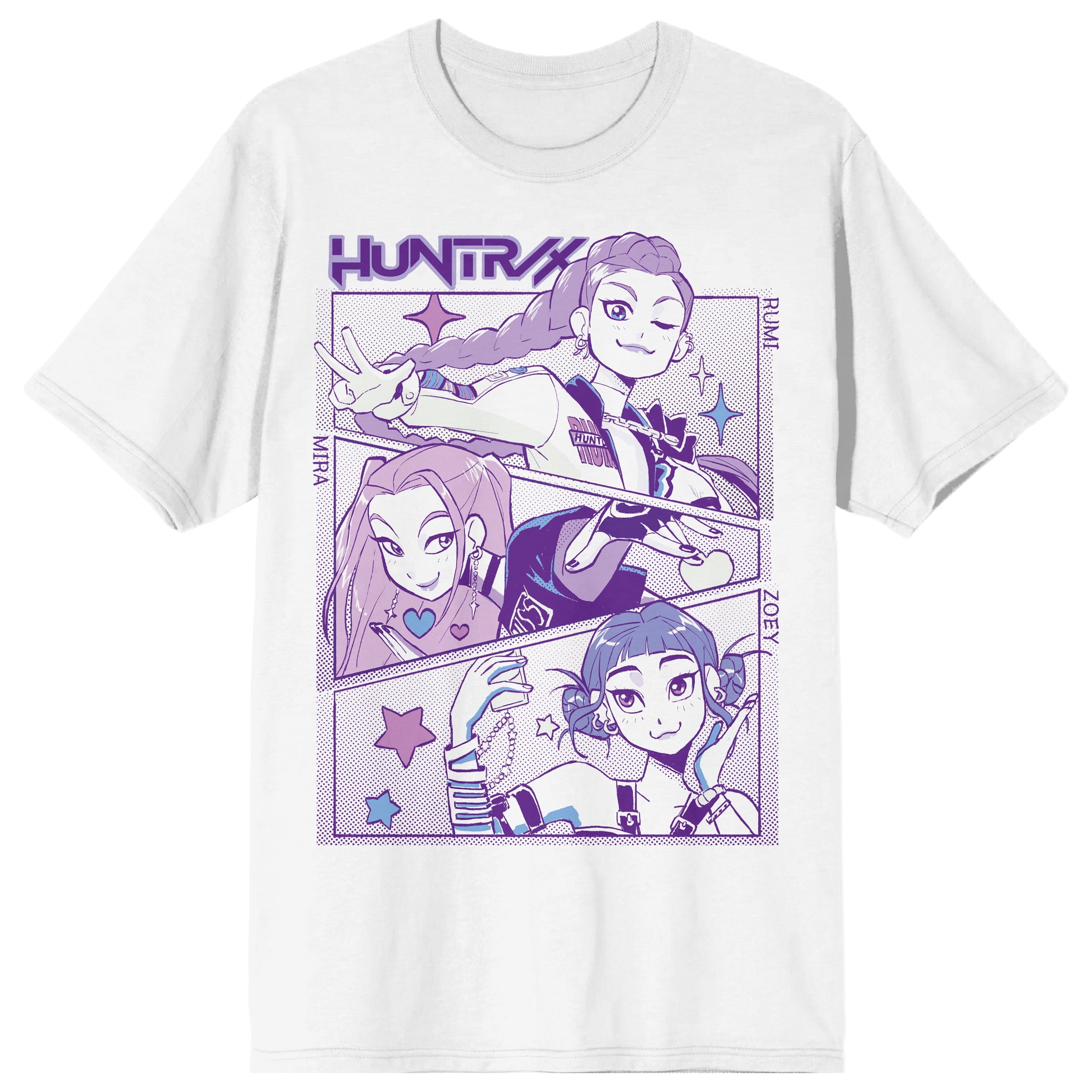 KPop Demon Hunters Panel Art Huntrix adult unisex White Crew Neck