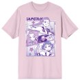 thumbnail image 1 of KPop Demon Hunters Rumi Mira & Zoey Panel Art Adult Cradle Pink Crew Neck Short Sleeve T-shirt-XL, 1 of 7