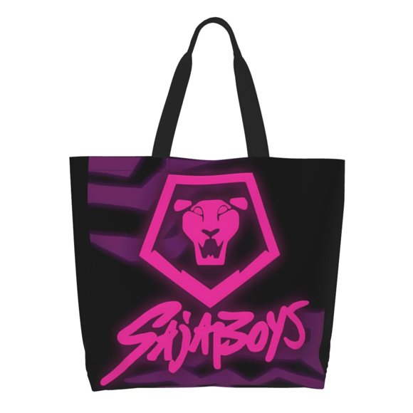 KPop Demon Hunters Saja Boys Shoulder Bag Large Reusable Eco-friendly Shopping Bags Portable Storage Handbag