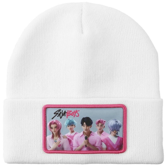 KPop Demon Hunters Saja Boys White Cuff Knit Beanie