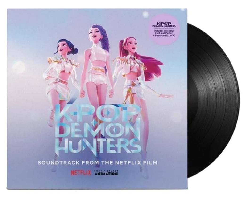 KPop Demon Hunters Vinyl - Original Movie Soundtrack Vinyl Record Album - Includes Fold-out Poster and Random 1 of 4 Photo Card - KPop