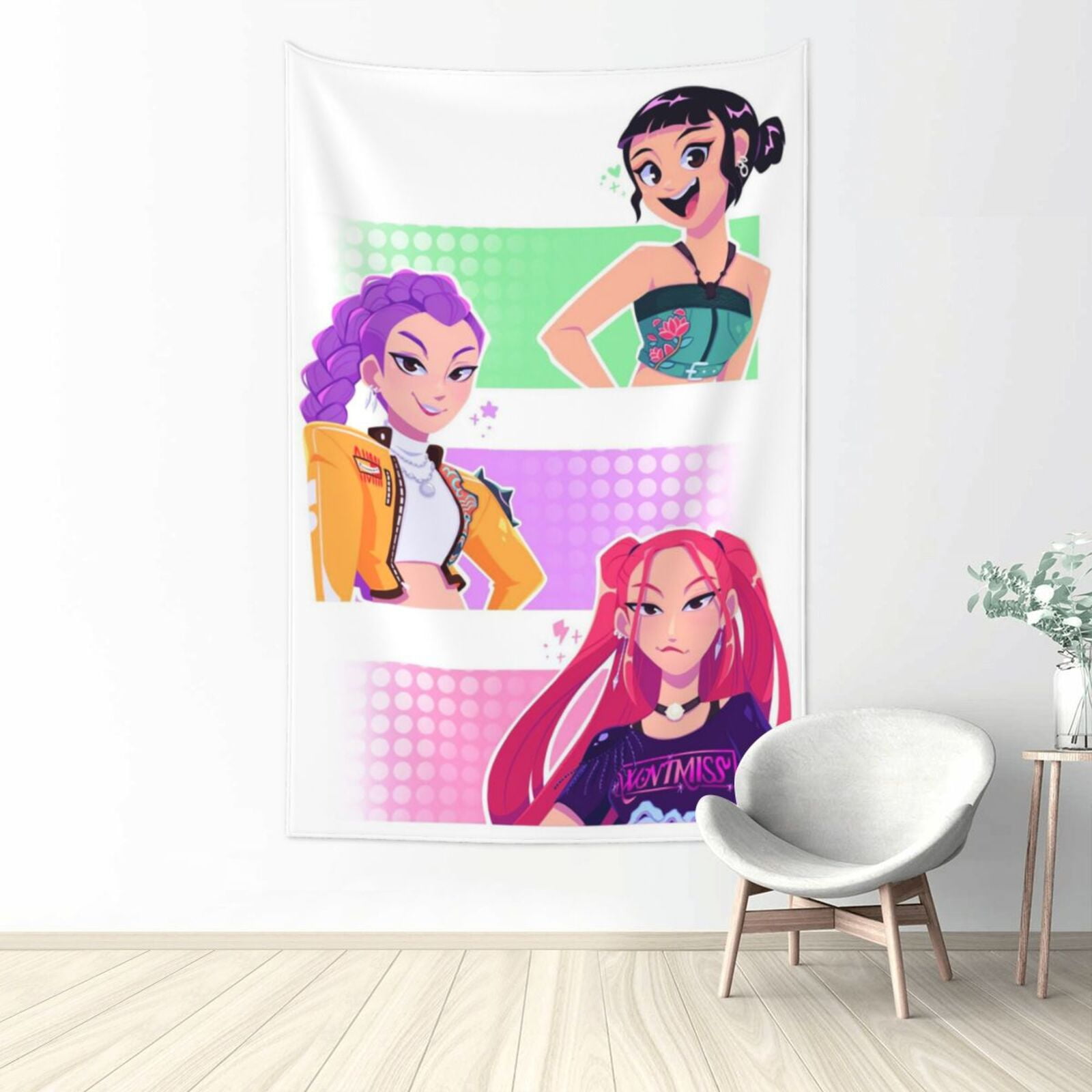 KPop Demon Hunters Wall Tapestries for Bedroom Aesthetic Living Room