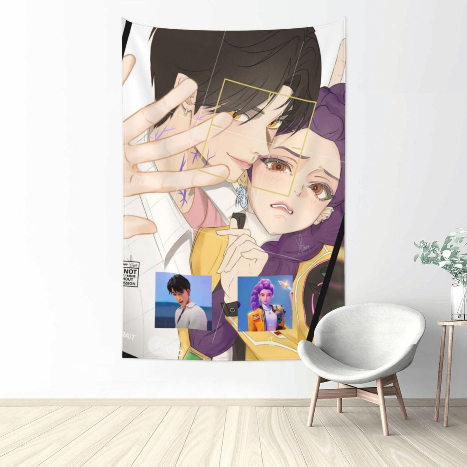 KPop Demon Hunters Wall Tapestries for Bedroom Aesthetic Living Room