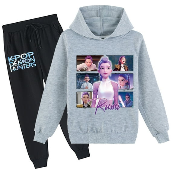 KPop Pullover Hoodies Sweatshirts and Sweatpants Set-Girls 2 Piece Long Sleeve Hoody Outfits for Teen