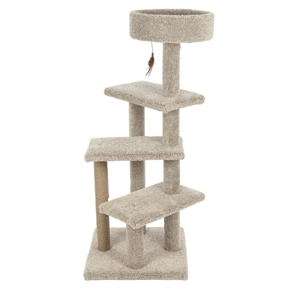 Kitty-Quick 50-in Solid Wood Cat Tower, Beige
