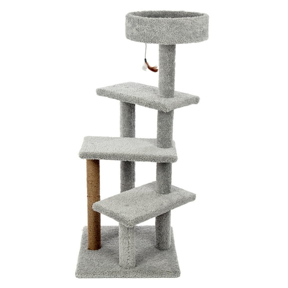 Kitty-Quick 50-in Solid Wood Ca Tower, Grey