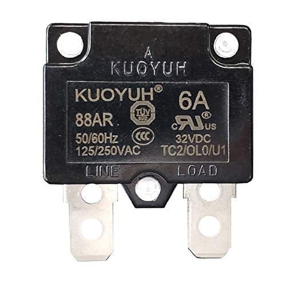 KUOYUH 88 Series Thermal Circuit Breaker – 7A, 125/250VAC, With Waterproof Dust Cap