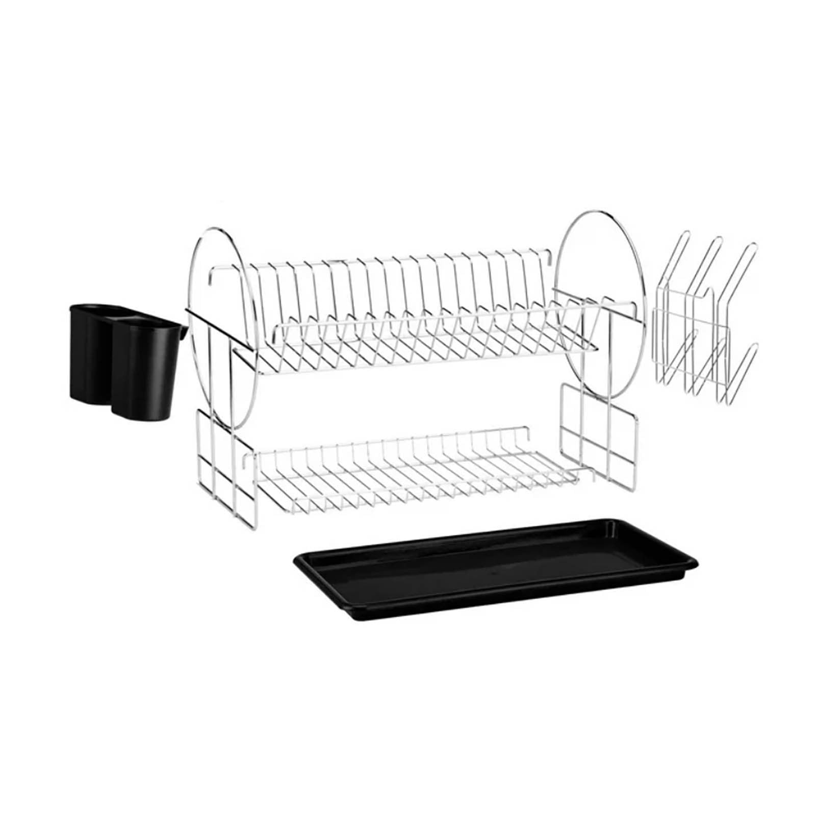 Kqjdyxw Kitchen Double Layer Bowl Rack Storage Rack Large Capacity Bowl Tray Rack Tableware 5957