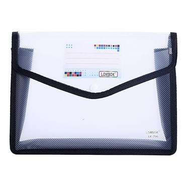 KQJDYXW Plastic File Folders Legal Size 1 Pcs, Expandable Document Folder with Snap Button Closure, A5 Expanding File Wallet Envelopes Pouch with Label Pocket, Black