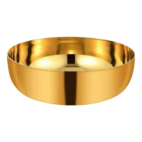 KQJQS 12.6" Stainless Steel Mixing Bowls - 75oz Gold Serving Bowl, Large Metal Decorative Bowl for Salad, Soup, Pasta, Snack, Cooking, Baking, Dishwasher Safe