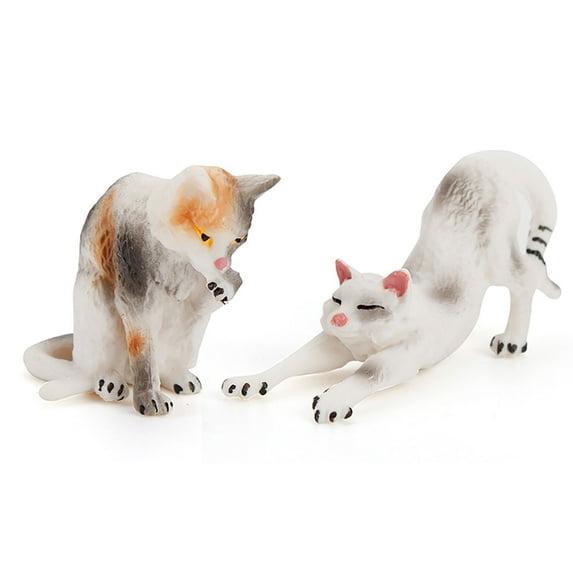 KQJQS 12 Pcs Cat Toys for Kids, Cat Figurines, Realistic Kitten Toys for Toddlers, Funny Pet Animal Toys, Cute Cats Action Figures for Cake Toppers 
