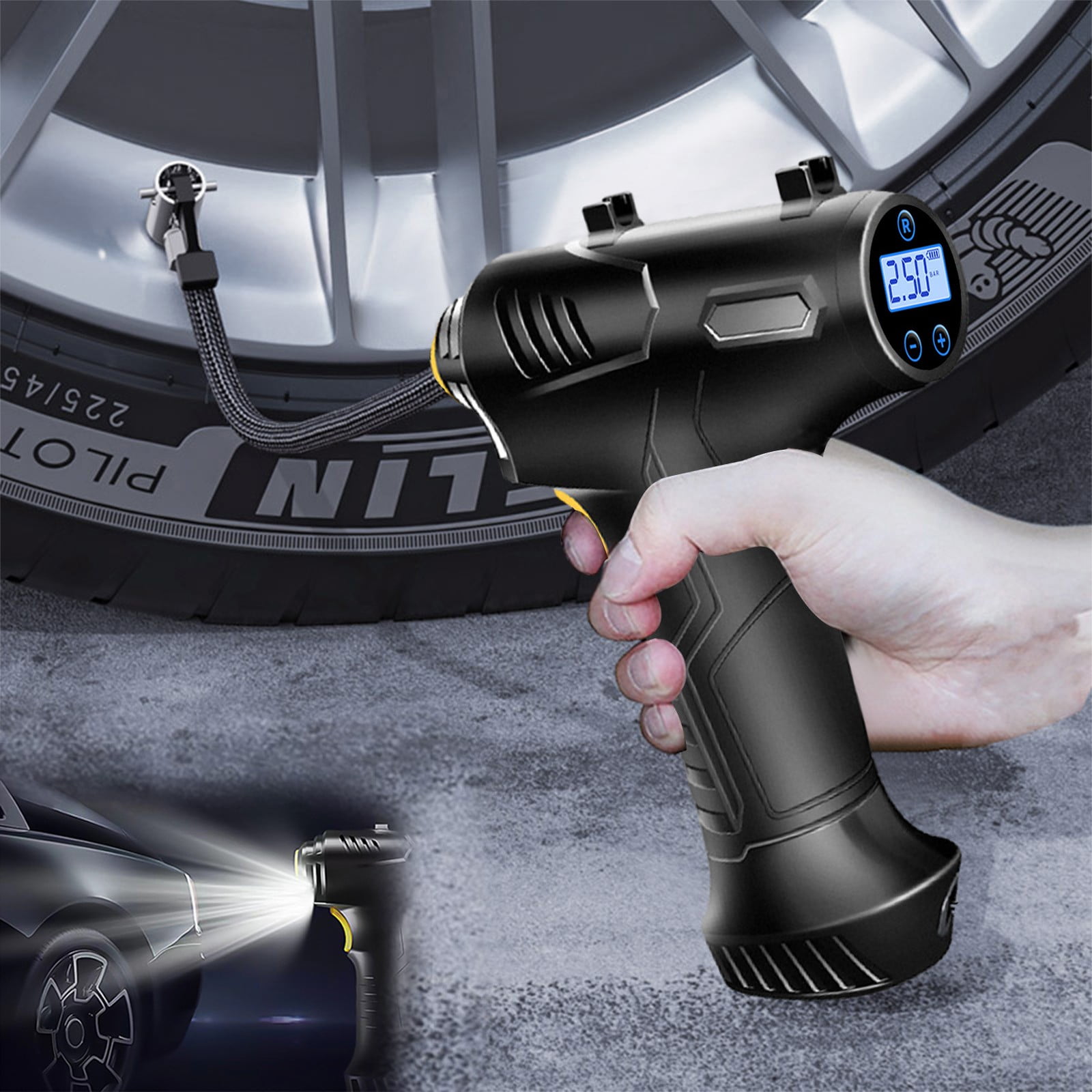 KQJQS 150PSI Tire Inflator Portable A-ir Compressor A-ir Pump For Car ...