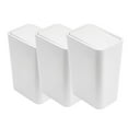 thumbnail image 1 of KQJQS 3-Pack 11.6 Liter Small Trash Cans with Lids, 3 Gallon Slim Bathroom Garbage Bins - Triple Waste Baskets for Bathroom, Kitchen, Bedroom, Living Room, Office & Laundry (White), 1 of 6