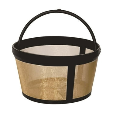 KQJQS 4 Cup Reusable Filter Basket with Mesh Bottom – Fits Mr. Coffee Coffee Maker and Brewer, Permanent Replacement for Gold Tone Basket-Style Filters
