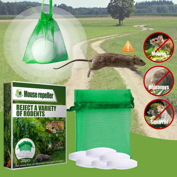 KQJQS 5 Pack Rodent Repellent to Repels Mice and Rats Squirrel and Other Rodents, Rat Repellent for Home Garages RV Closets Trucks Car Engines, Mouse Deterrent for Keep Mice Out