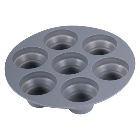 KQJQS 7 Cavity Silicone Air Fryer Muffin Pans Nonstick Brownie Cake Mold Round Pudding Cupcake Recipe Tray Bakeware