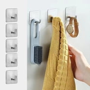 SUNFICON 6 Pack Strong Adhesive Hooks Sticky Wall Hanger 304 Stainless ...