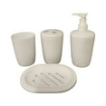 thumbnail image 1 of KQJQS Bathroom Accessory Set, 4 pcs Shatter-Resistant Resin Bathroom Accessories Set Include Lotion Soap Dispenser Toothbrush Holder Soap Dish Modern Bathroom Decor, Gift for Home, 1 of 6