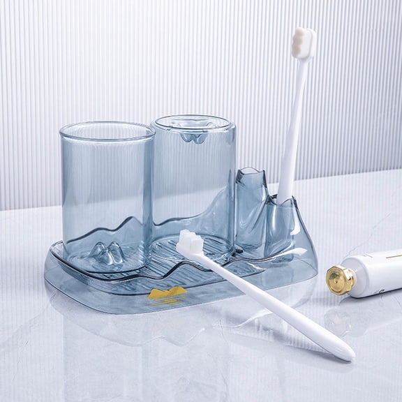 KQJQS Bathroom Toothbrush Holder Set with Rinse Cup and Storage Rack - Toothbrush Stand and Organizer for Bathroom Sink Counter