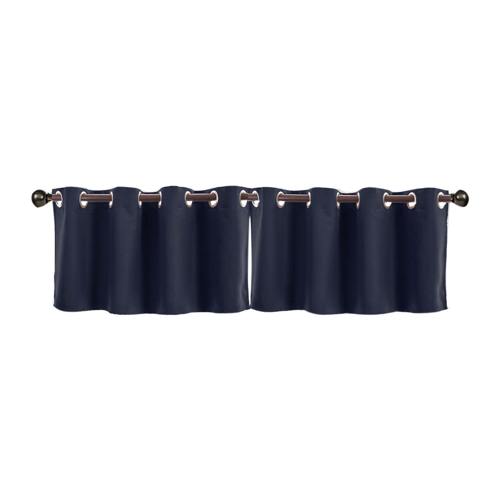 Kitchen Tier Curtains 24 Inches Long – Gray Room Darkening Cafe Curtains, Grommet Top, 2 Panels