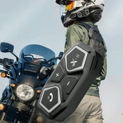 KQJQS Bluetooth Motorcycle Intercom Headset - Helmet Communication System for Up to 6 Riders Simultaneous Talking, 1500m Intercom Range, FM Radio, Noise Reduction, and Universal Compatibility