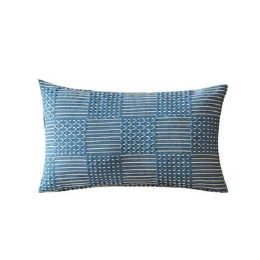 KQJQS Boho Decorative Throw Pillow Covers, Farmhouse Solid Striped Cushion Case, Soft Square Pillow Cover for Couch & Bed, 12x20-inch