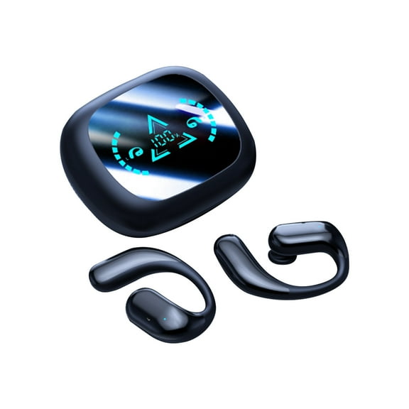 KQJQS Bone Conduction Bluetooth Earclip Headphones - Mini Wireless Earbuds for Android and iPhone, Waterproof Sport Headphones for Cycling, Running, Workout - Black