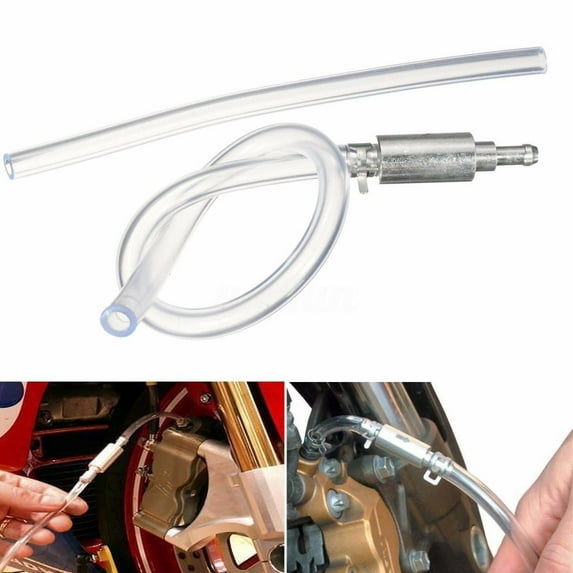 KQJQS Brake Bleeder Hose - One Way Check Tube Bleeding Tool Kit for Car Motorcycle Clutch, Universal Brake Fluid Bleeder Kit for Hydraulic Brake System, Soft Tube with Metal Clips