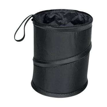 KQJQS Car Trash Can Bag Collapsible and Waterproof Portable Garbage Holder for Travel Car Garbage Container Small Trash Can for Car Black