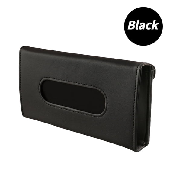 KQJQS Car Visor Tissue Holder, Leather Napkin Cover, Paper Tissue Dispenser for Visor & Backseat, Vehicle(Black) 