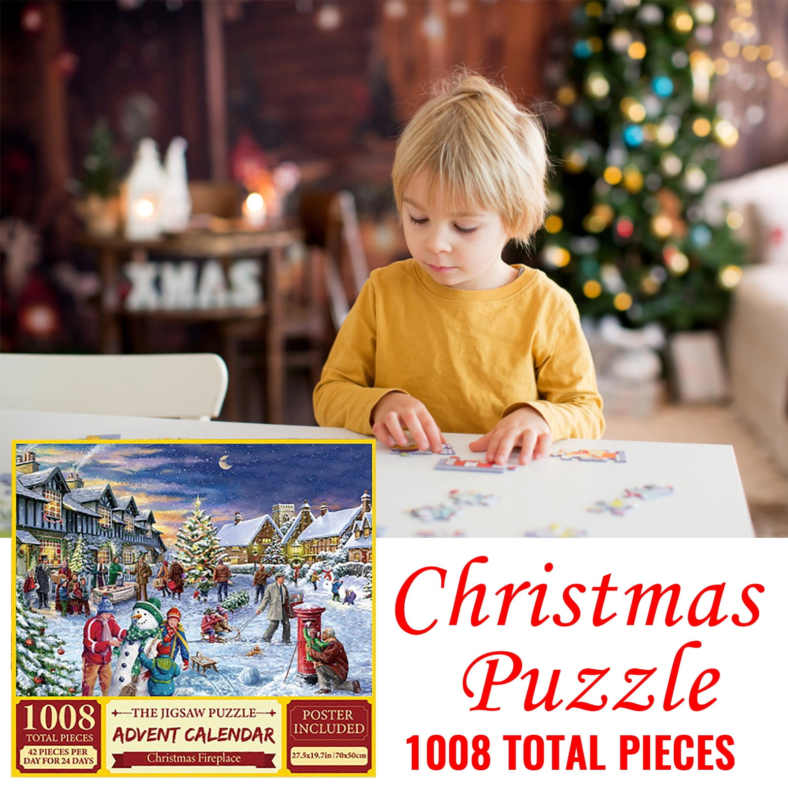 KQJQS Christmas Advent Calendar Jigsaws Puzzle 1008pcs