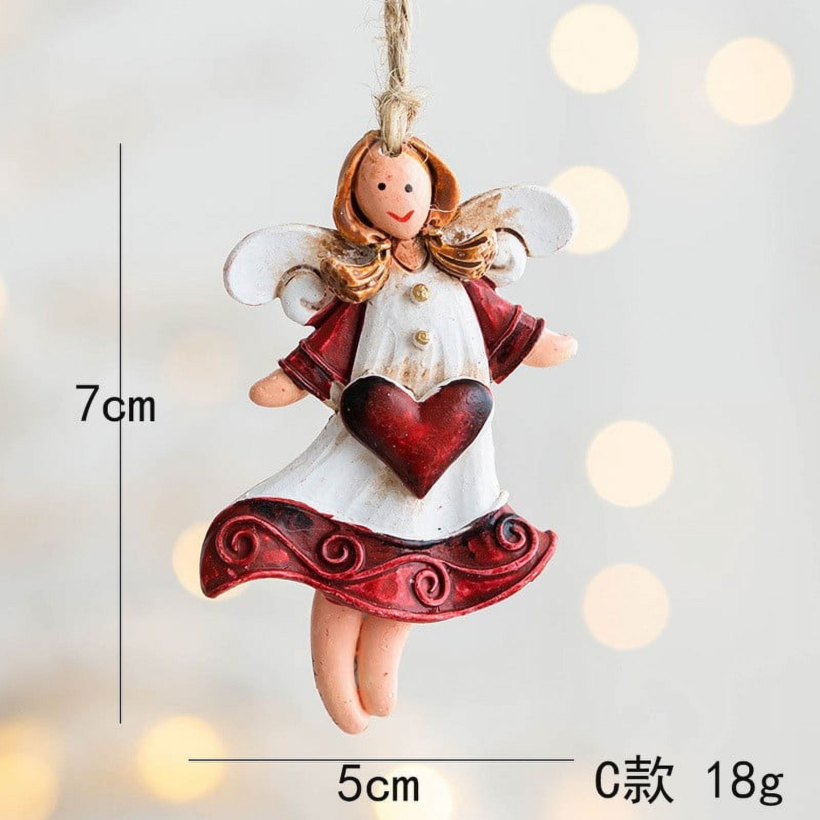 KQJQS Christmas Metal Angel Ornaments Set - Christmas Tree Decoration ...