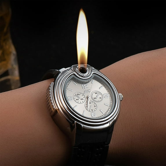 KQJQS Cigarette Lighters Cool Innovative Cigar Lighter Watch for Men Novelty Refillable Butane