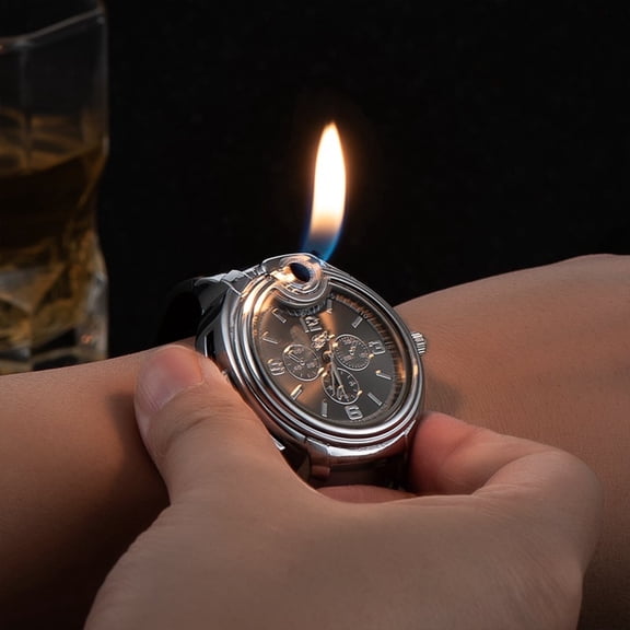 KQJQS Cigarette Lighters Cool Innovative Cigar Lighter Watch for Men Novelty Refillable Butane