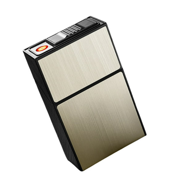 KQJQS Cigarettes Lighter Cigarettes Case, Windproof Flameless USB Rechargeable Lighter For Home Kitchen Cigarettes Lighter Cigarettes Case