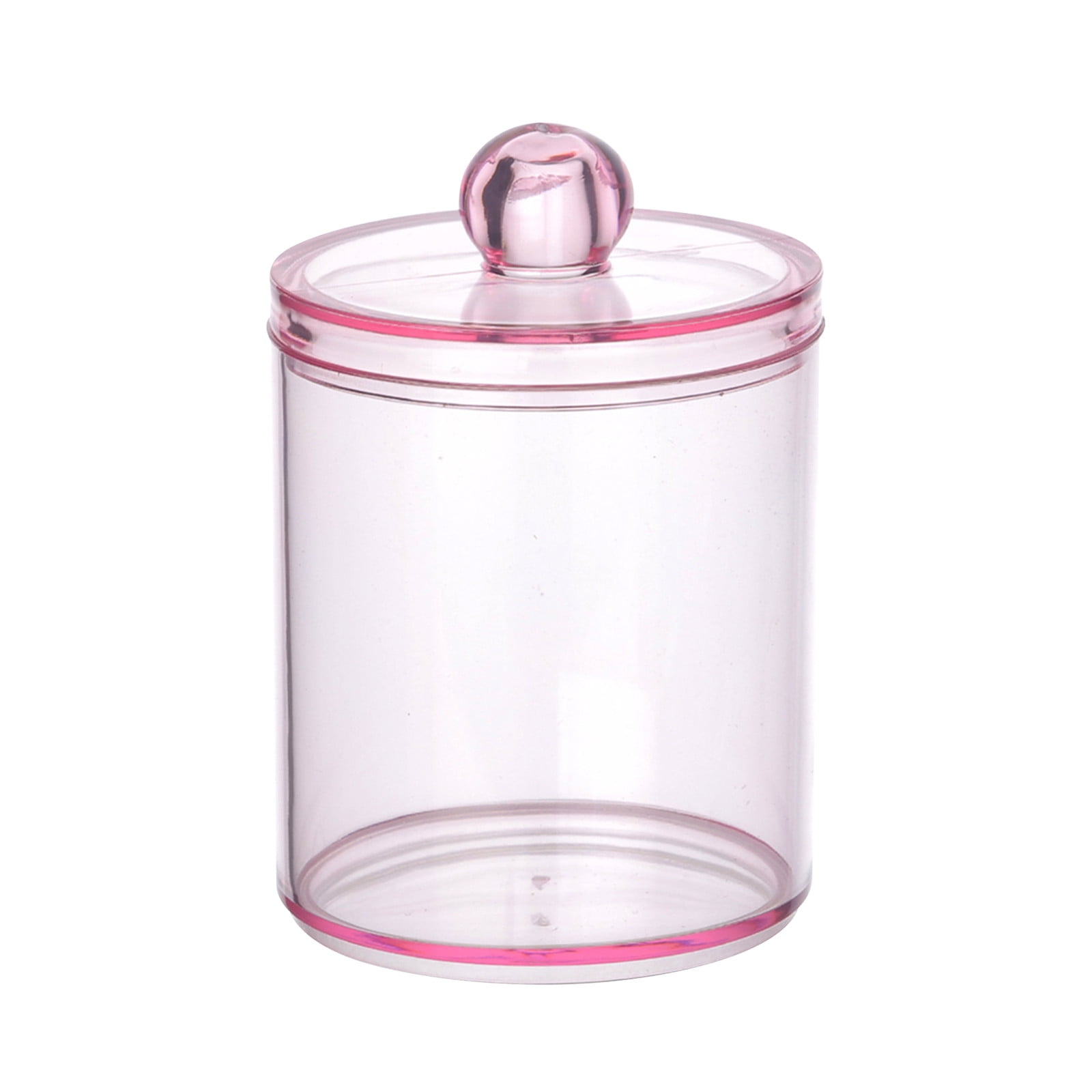 KQJQS Clear Plastic 10oz Bathroom Canister Set - Cotton Ball, Swab, and ...