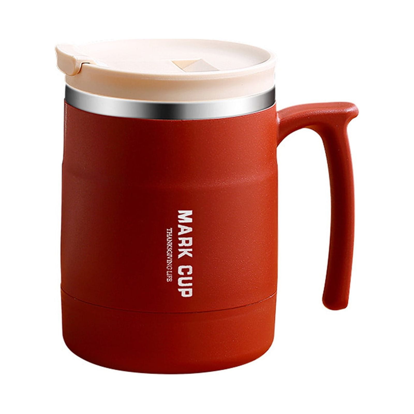 KQJQS Coffee Mug With Handle, Portable Insulated Mug With Lid And Spoon