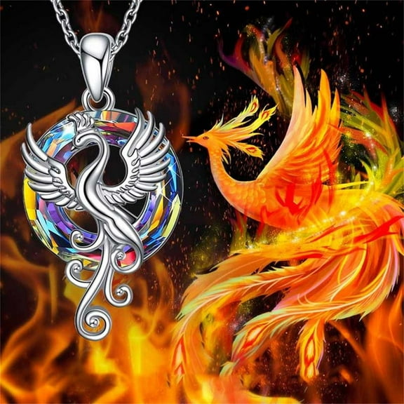 KQJQS Colorful Crystal Phoenix Necklace
