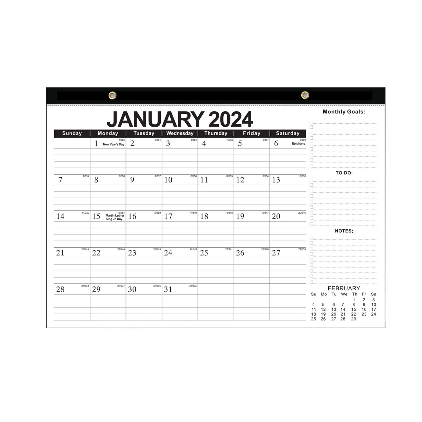 KQJQS Desk Calendar, 18 Month Desk Calendar/Wall Calendar Combo